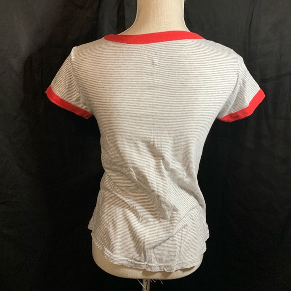 Wonder Woman XL 14/16 Gray and White Striped Tee - Picture 2 of 2